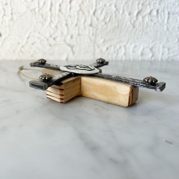 Hanging Cross Wood/Silver Hopi Bear Claw - Native American Artist Kenny Gallegos - Picture 6 of 7